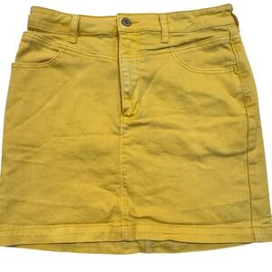 Hollister Ultra‎ High-Rise Mustard Yellow Denim Mini Skirt Juniors 7